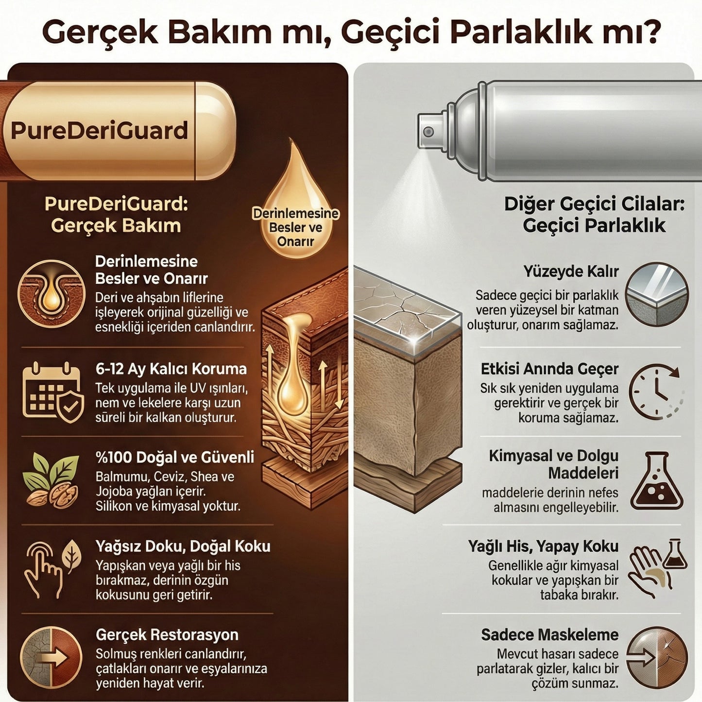 PureDeriGuard – Deri ve Ahşap Yüzey Yenileme & Koruma Kremi