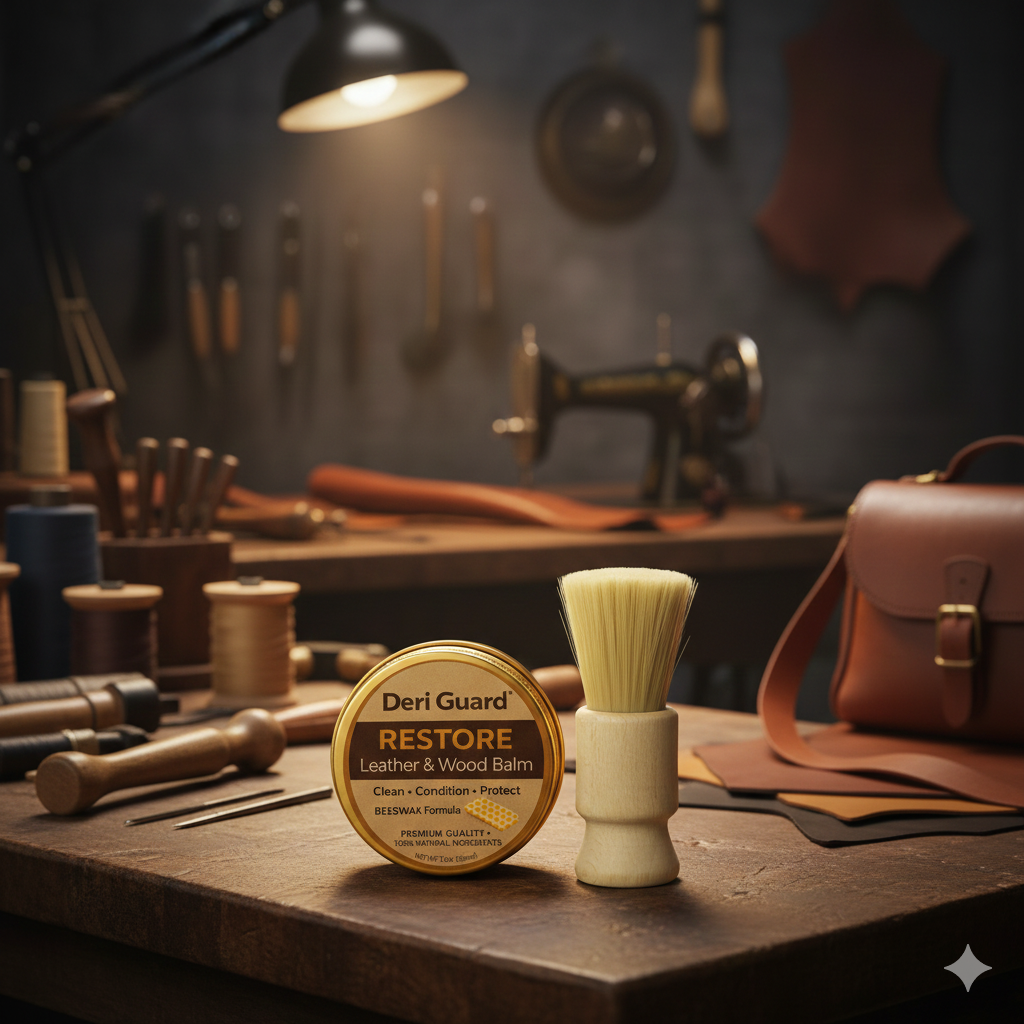 Özel Yapım Premium Deri Cila-Wax Uygulama Fırçası