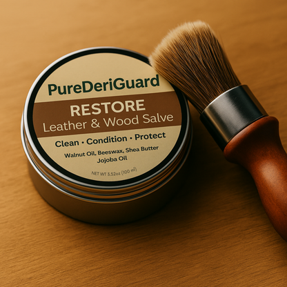 PureDeriGuard – Deri ve Ahşap Yüzey Yenileme & Koruma Kremi